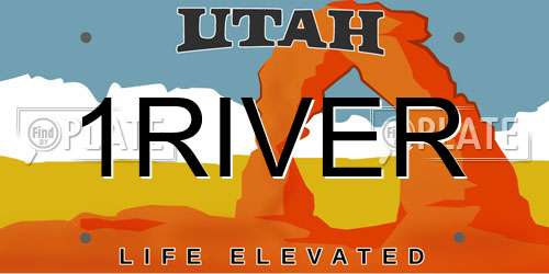 1RIVER Utah License Plate