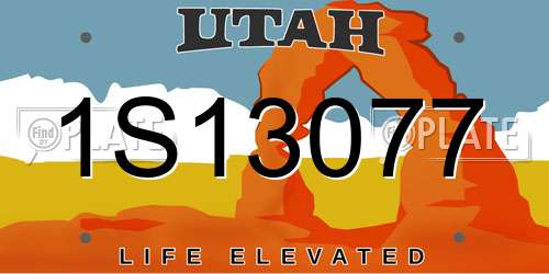 1S13077 Utah License Plate