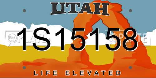 1S15158 Utah License Plate