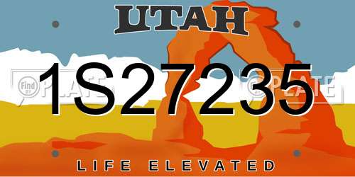 1S27235 Utah License Plate