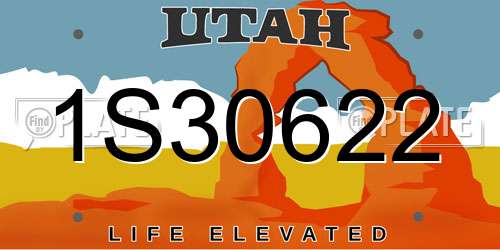1S30622 Utah License Plate