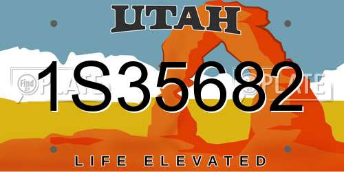 1S35682 Utah License Plate