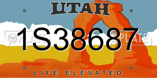 1S38687 Utah License Plate