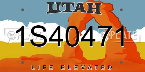 1S40471 Utah License Plate