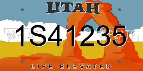 1S41235 Utah License Plate
