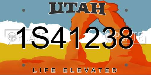 1S41238 Utah License Plate