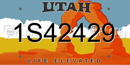 1S42429 Utah License Plate