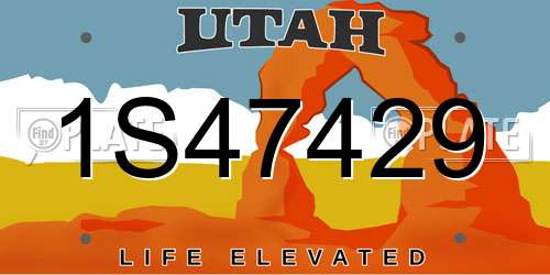 1S47429 Utah License Plate