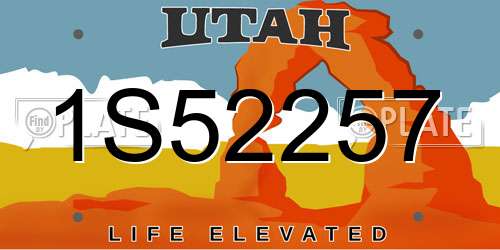 1S52257 Utah License Plate