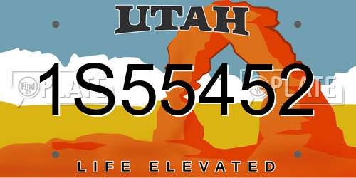 1S55452 Utah License Plate
