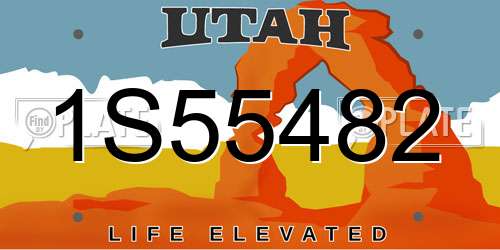 1S55482 Utah License Plate