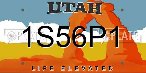 1S56P1 Utah License Plate