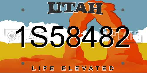 1S58482 Utah License Plate