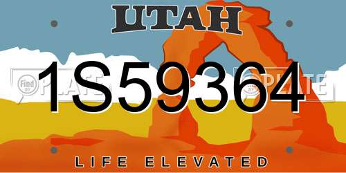 1S59364 Utah License Plate