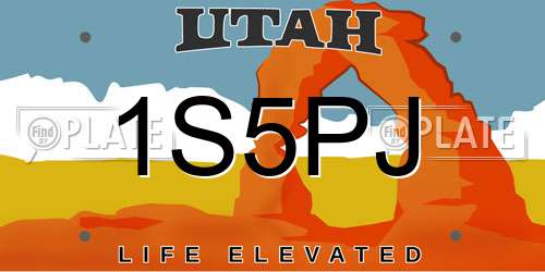 1S5PJ Utah License Plate