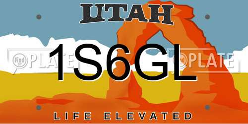 1S6GL Utah License Plate
