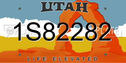 1S82282 Utah License Plate