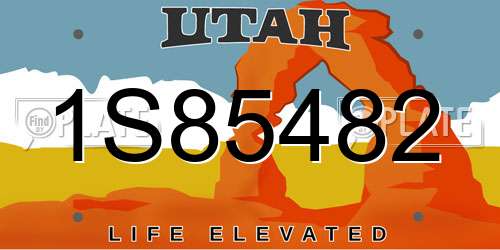 1S85482 Utah License Plate
