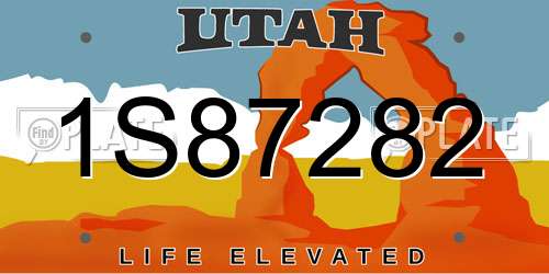 1S87282 Utah License Plate