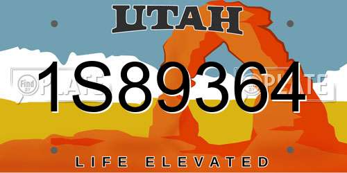 1S89364 Utah License Plate