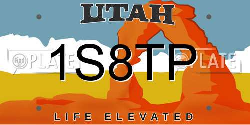 1S8TP Utah License Plate