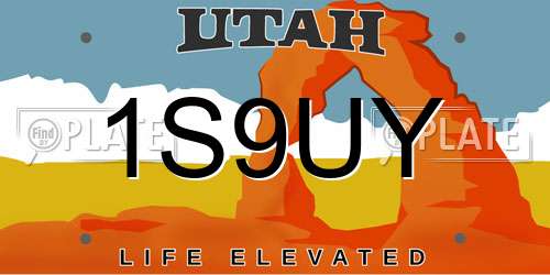 1S9UY Utah License Plate