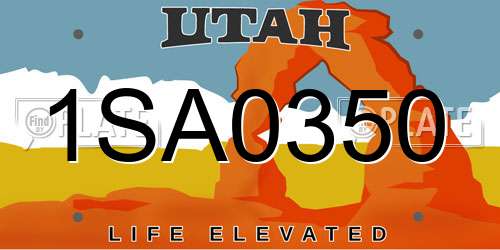 1SA0350 Utah License Plate