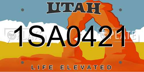 1SA0421 Utah License Plate