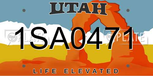 1SA0471 Utah License Plate