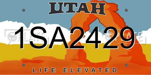 1SA2429 Utah License Plate