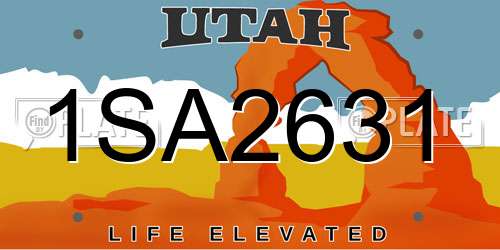 1SA2631 Utah License Plate