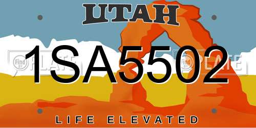 1SA5502 Utah License Plate