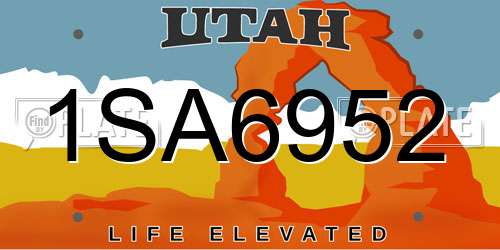 1SA6952 Utah License Plate