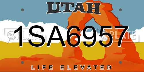 1SA6957 Utah License Plate