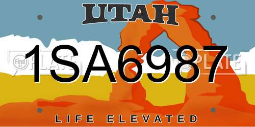 1SA6987 Utah License Plate