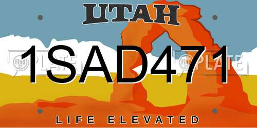 1SAD471 Utah License Plate