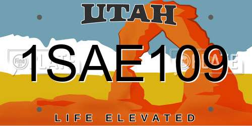 1SAE109 Utah License Plate