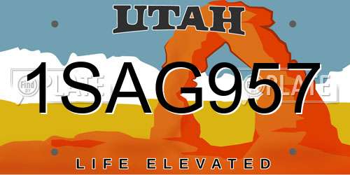 1SAG957 Utah License Plate