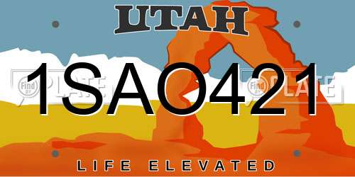 1SAO421 Utah License Plate