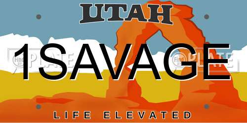 1SAVAGE Utah License Plate