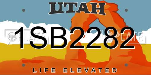 1SB2282 Utah License Plate