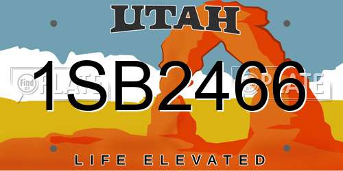 1SB2466 Utah License Plate