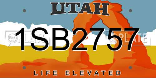 1SB2757 Utah License Plate