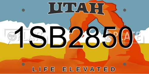 1SB2850 Utah License Plate