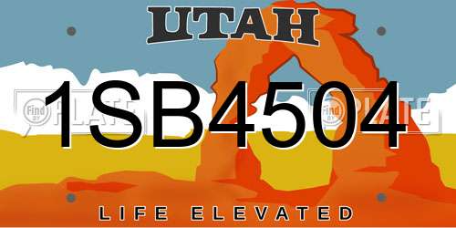 1SB4504 Utah License Plate