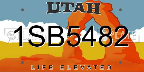 1SB5482 Utah License Plate