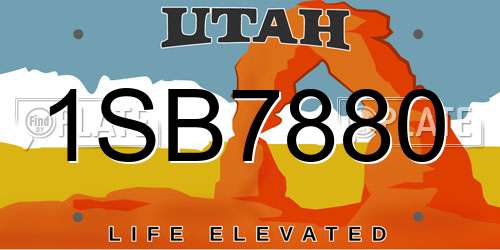 1SB7880 Utah License Plate