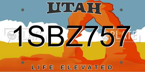 1SBZ757 Utah License Plate