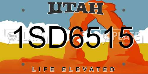 1SD6515 Utah License Plate