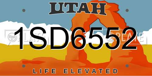 1SD6552 Utah License Plate